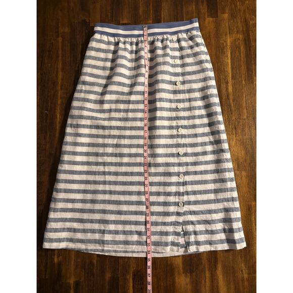 J. Jill Women's Medium Love Linen Skirt Midi Elastic Waist Pockets Lagenlook - Picture 8 of 8